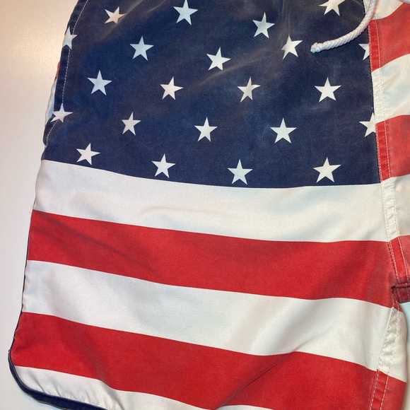 Rowdy Gentleman Men's Swim Trunks Red White Blue USA Flag Design XL - Picture 4 of 9